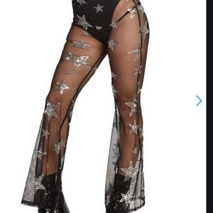 IHeart Raves Mesh Bell Bottoms